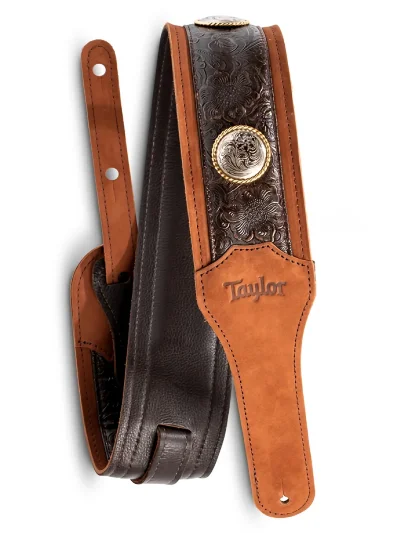 Ремінь для гітари Taylor Guitars Grand Pacific 3" Nickel Concho Leather Strap