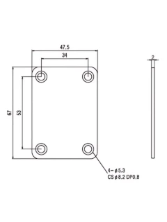 Paxphil HN002 Neck Joint Plate (Chrome)