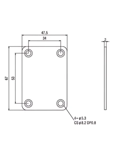 Планка Paxphil HN002 Neck Joint Plate (Chrome)