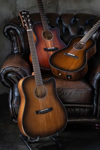 Электро-акустическая гитара Cort Core-DC Mahogany (Open Pore Black Burst) + чехол