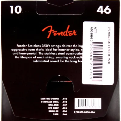 Струни Fender 350R Ball End Stainless Steel 10-46