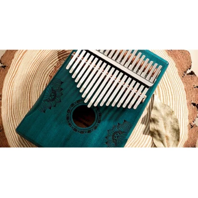 Калімба Hluru Huashu KHD17 Lotus Mahogany Blue (17 нот, червоне дерево)