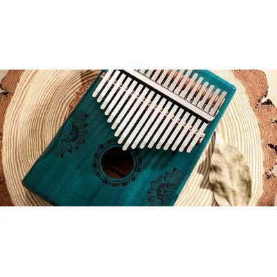 Калімба Hluru Huashu KHD17 Lotus Mahogany Blue (17 нот, червоне дерево)