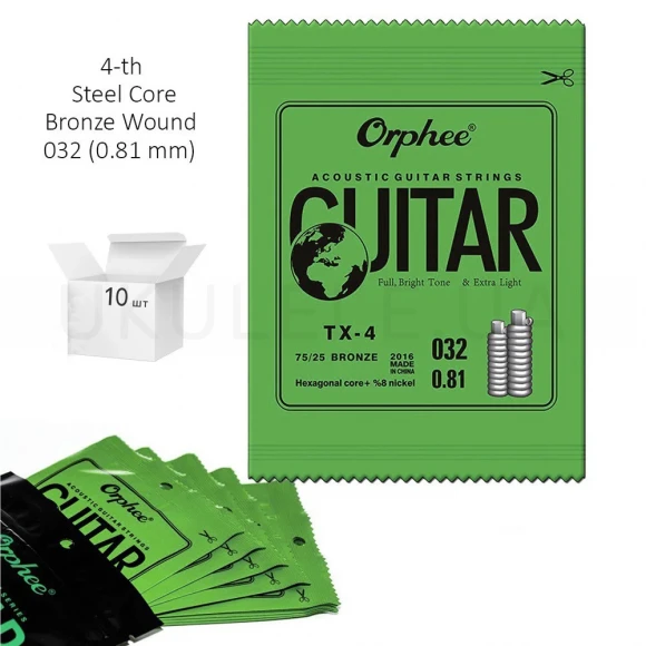Струни Orphee TX-4 0.32 струна №4 D/Ре набір 10 шт. 