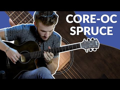 Електро-акустична гітара Електро-акустична гітара Cort Core-OC Spruce (Open Pore Trans Black)