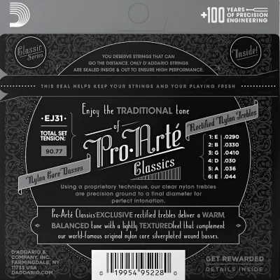 Струни D'Addario EJ31 Pro-Arte Rectified Hard Tension