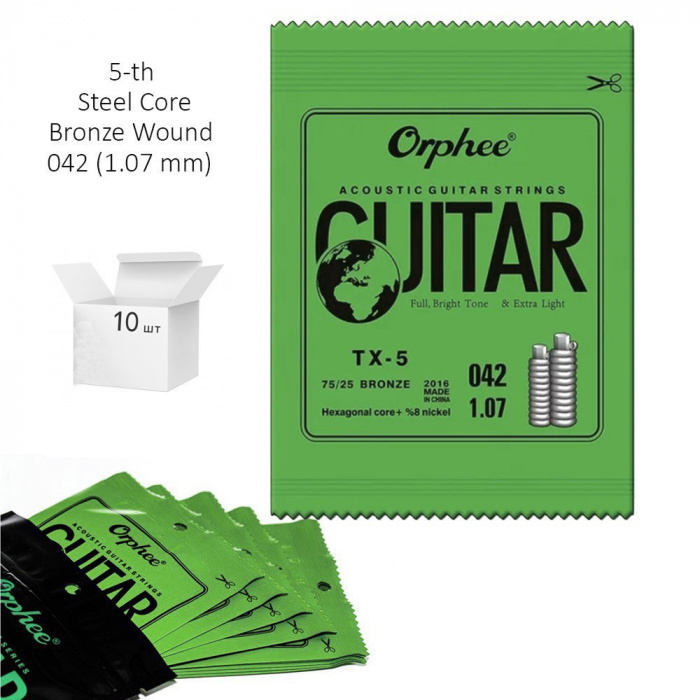 Струни Струни Orphee TX-5 0.42 струна №5 A/Ля набір 10 шт.