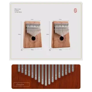 Hluru Huashu KHD17 Lotus Mahogany Natural (17 нот, червоне дерево)