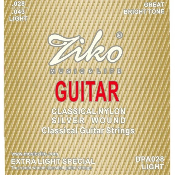 Струны Ziko DPA-028 Nylon/Silver 28-43