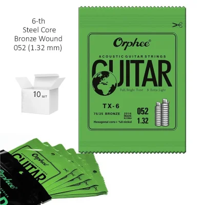 Струни Orphee TX-6 0.52 струна №6 E/Мі набір 10 шт.