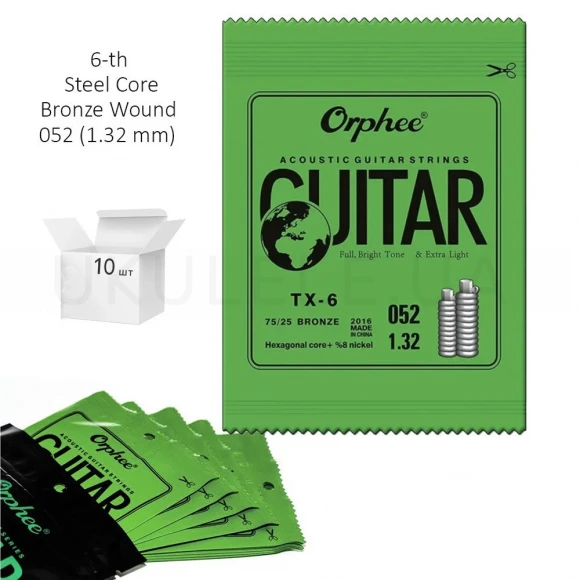 Струны Orphee TX-6 0.52 струна №6 E/Ми набор 10 шт.