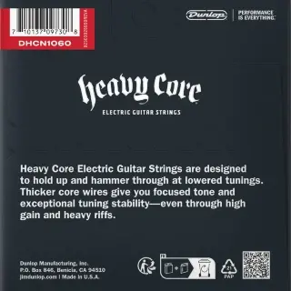 Dunlop DHCN10606 Heavy Core Electric Guitar Strings 10-60