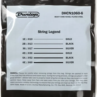 Струни Dunlop DHCN10606 Heavy Core Electric Guitar Strings 10-60