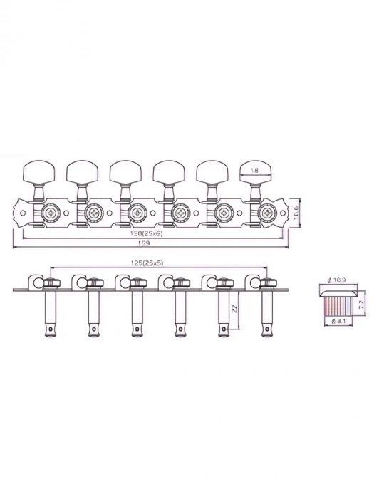Paxphil J32 NI 6R in line (1 планка)