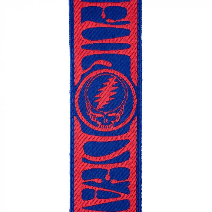 D'Addario 50GD00 Grateful Dead Guitar Strap - Steal Your Face Red/Blue