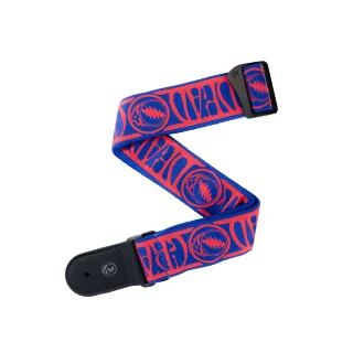 D'Addario 50GD00 Grateful Dead Guitar Strap - Steal Your Face Red/Blue