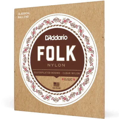Струни D'Addario EJ32C Folk Nylon Ball End Silver Wound / Clear Treble