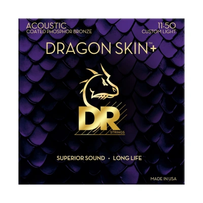 DR DAP-11 Dragon Skin+ Acoustic Phosphor Bronze Custom Light 11-50