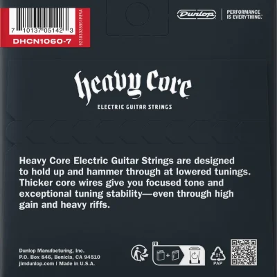 Струни Dunlop DHCN10607 Heavy Core Electric Guitar Strings 10-60