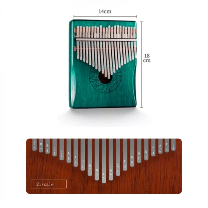 Калімба Калімба Hluru Huashu KHD21 Lotus Mahogany Blue (21 нота, червоне дерево)