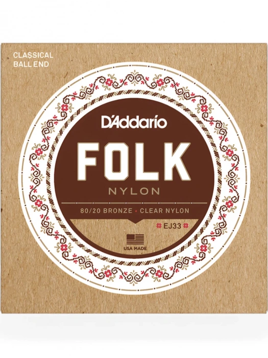 Струни Струни D'Addario EJ33 Folk Nylon 80/20 Bronze Ball End Clear Treble