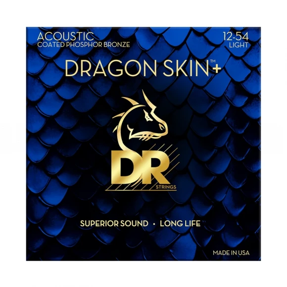 Струны DR DAP-12 Dragon Skin+ Acoustic Phosphor Bronze Light 12-54