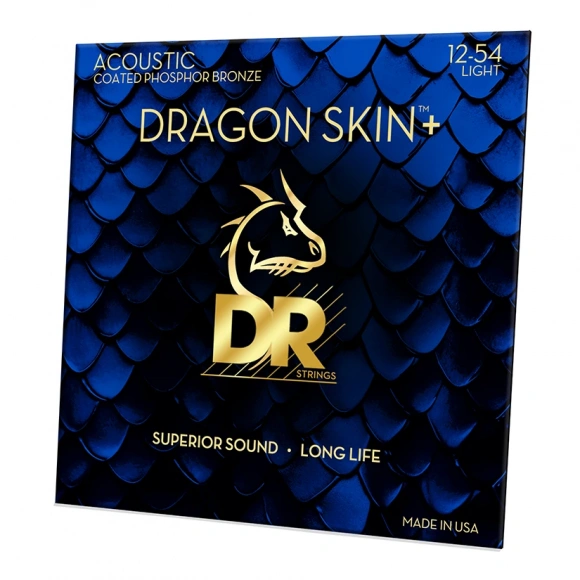 Струни DR DAP-12 Dragon Skin+ Acoustic Phosphor Bronze Light 12-54