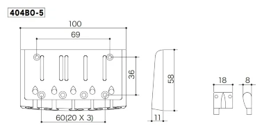 Бридж Gotoh 404BO-5 (CK)