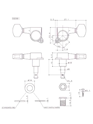 Кілки Gotoh SG381-07R MG-T WS C