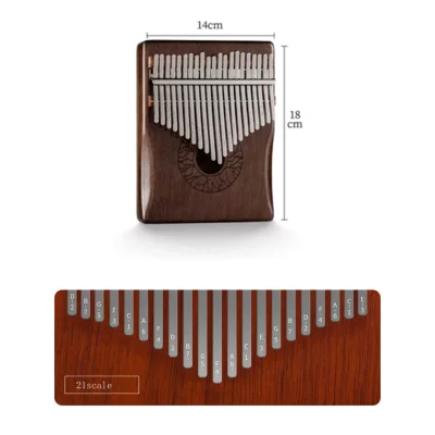 Калімба Hluru Huashu KHD21 Lotus Mahogany Brown (21 нота, червоне дерево)