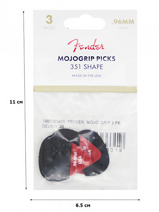 Набір медіаторів Набір медіаторів Fender Mojo Grip 3 PK Delrin .96 (3 шт)