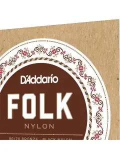 D'Addario EJ34 Folk Nylon 80/20 Bronze Ball End Black Treble