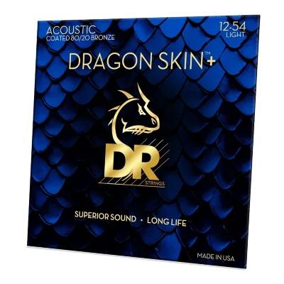 Струни DR DA8-12 Dragon Skin+ Acoustic 80/20 Bronze Light 12-54