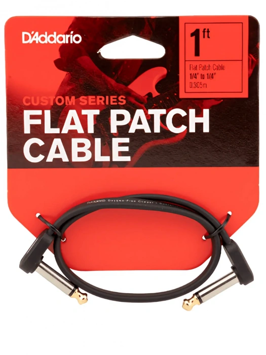 Патч-кабель Патч-кабель D'Addario PW-FPRR-01 Custom Series Flat Patch Cable (30cm)