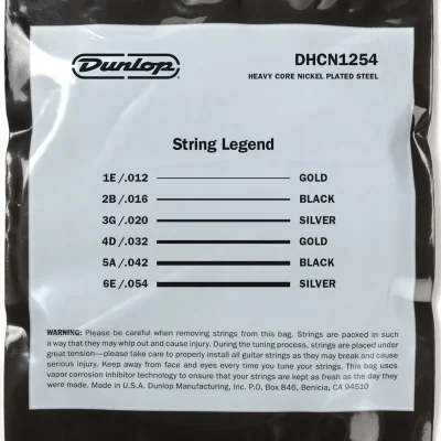 Струни Dunlop DHCN1254 Heavy Core Electric Guitar Strings 12-54