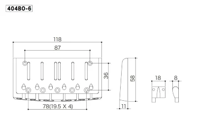 Бридж Gotoh 404BO-6 (B)