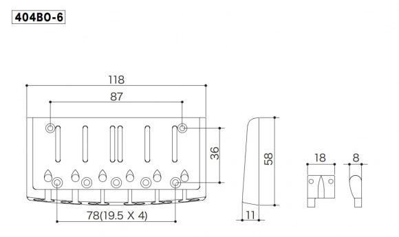 Бридж Gotoh 404BO-6 (B)
