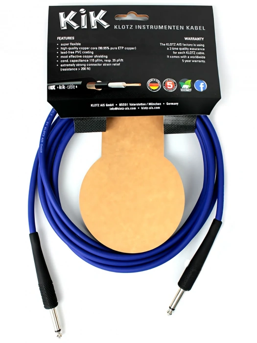 Klotz KIK Instrument Cable Blue 3 m