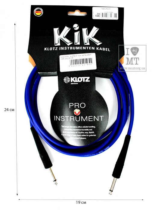 Klotz KIK Instrument Cable Blue 3 m