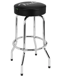 Fender 30" Spaghetti Logo Pick Pouch Barstool Black and Chrome