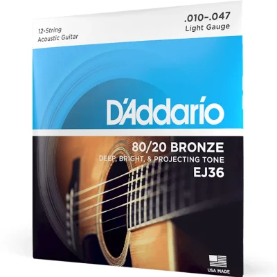Струни D'Addario EJ36 80/20 Bronze Regular Light 12-String 10-47