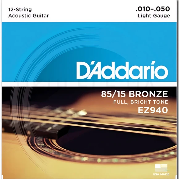 Струны D'Addario EZ940 85/15 Bronze Light 12-Strings 10-50