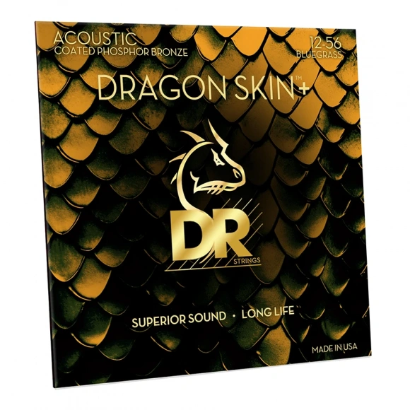 Струни DR DAP-12/56 Dragon Skin+ Acoustic Phosphor Bronze Bluegrass 12-56