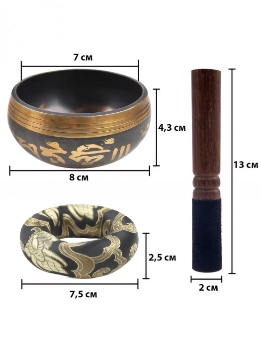 Overtone Sound Bowl Reddish Copper Black