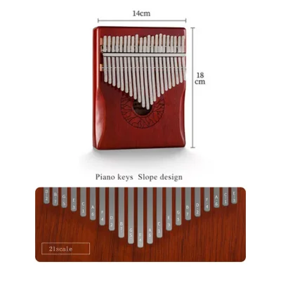 Калімба Hluru Huashu KHD21 Lotus Mahogany Red (21 нота, червоне дерево)