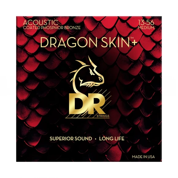 Струны DR DAP-13 Dragon Skin+ Acoustic Phosphor Bronze Medium 13-56