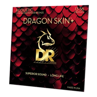 Струни DR DAP-13 Dragon Skin+ Acoustic Phosphor Bronze Medium 13-56