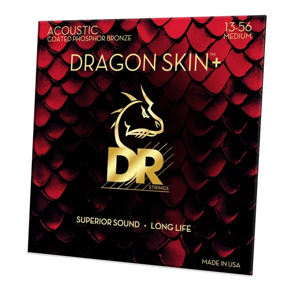 Струни DR DAP-13 Dragon Skin+ Acoustic Phosphor Bronze Medium 13-56