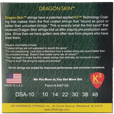 Струни DR DSA-10 Dragon Skin Acoustic Extra Light 10-48