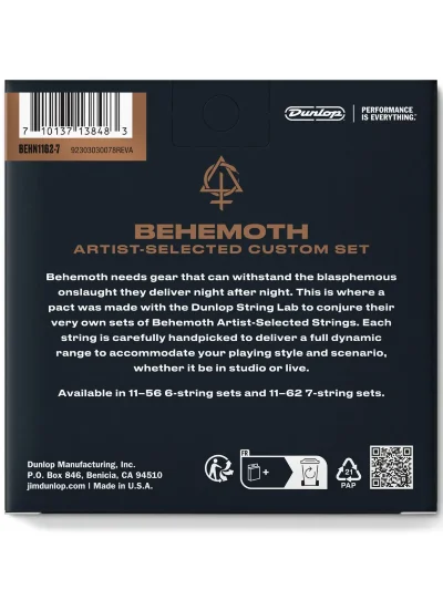 Струни Dunlop BEHN11627 Behemoth Artist-Selected Custom 11-62 | 7-String